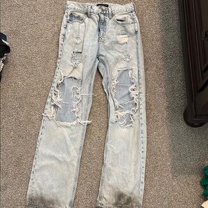 Aeropostale Light Blue Distressed Boyfriend Jeans